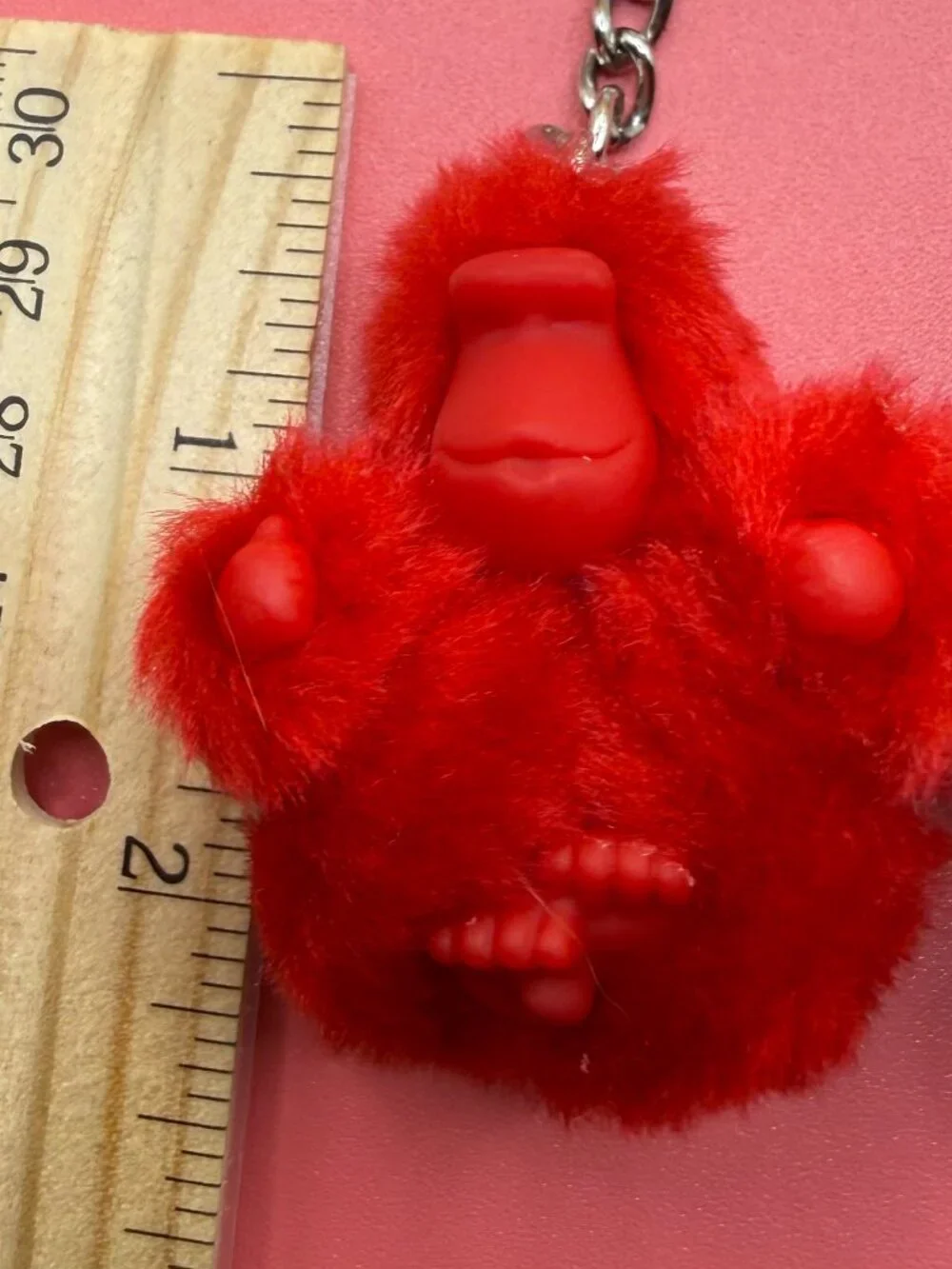 Lot 2 New Kipling Fuzzy Ape Monkey Keychains Key Rings Red Black